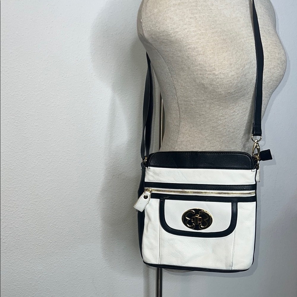 Emma Fox Black and White Leather Bag